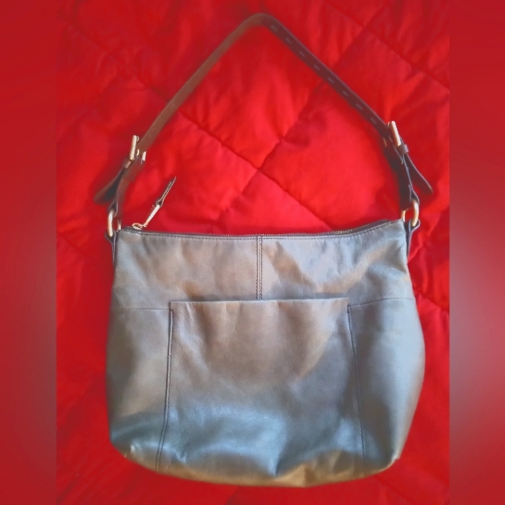 Excellent Condition Grey Leather HOBO Purse